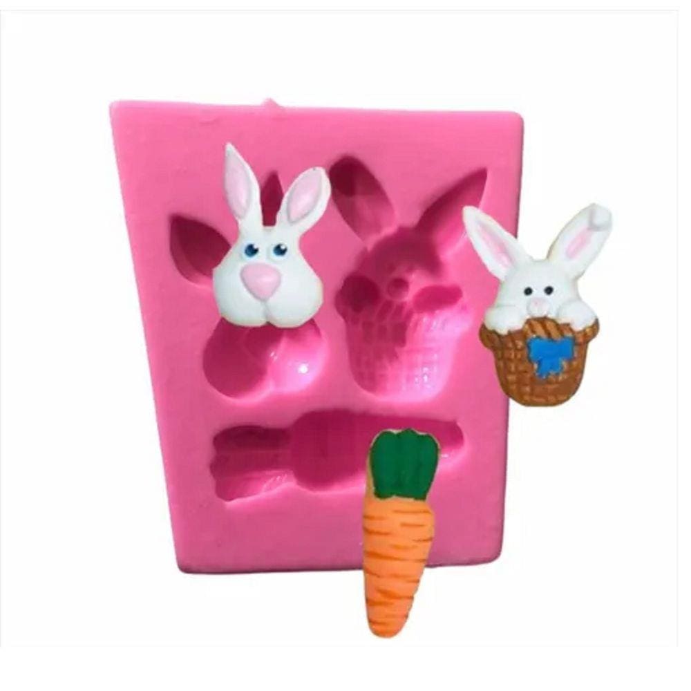 Molde De Silicone Páscoa, Coelho, Cenoura