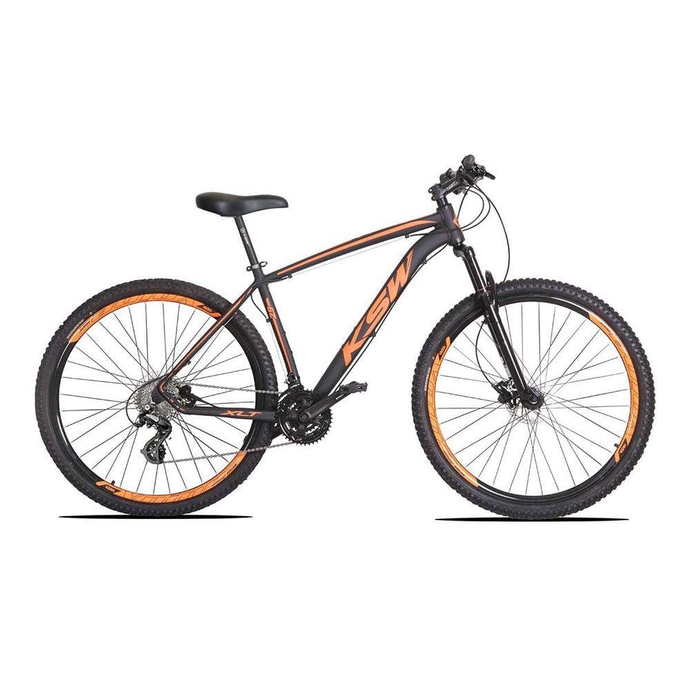 Bicicleta Aro 29 KSW XLT Altus 24v e Trava Preto com Laranja 21