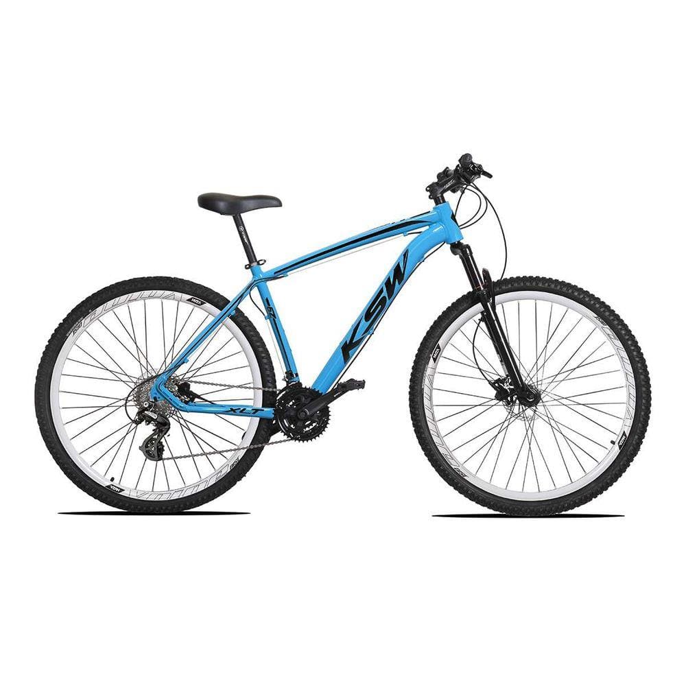 Bicicleta Aro 29 KSW XLT Altus 24v e Trava Azul com Preto 19