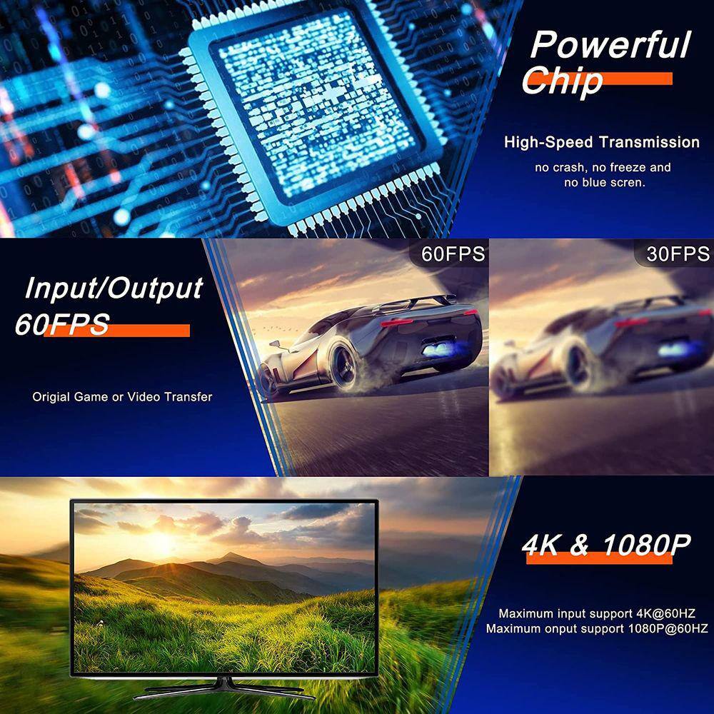 OPKALL Audio Video Capture Card com Loop Out, 4K 1080P 60FPS HDMI Video  Capture via DSLR, Camcorder ou Action Cam para transmissão ao de jogos, |  Extra