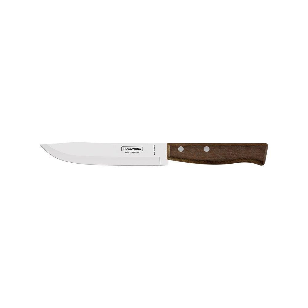 Faca para Cozinha Tramontina Tradicional com Lâmina em Aço Inox e Cabo em Madeira Natural 6" Tramontina