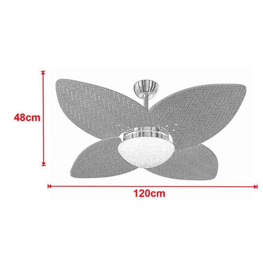 Ventilador Teto Vd42 Dunamis Marrom 4Pás Rádica Imbuia 220V