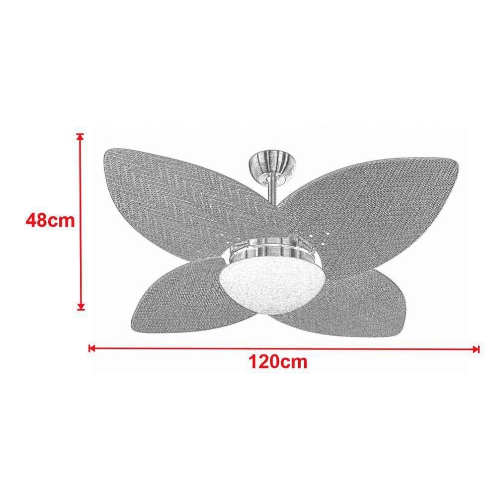 Ventilador Teto Vd42 Dunamis Bronze 4Pás Rádica Imbuia 220V