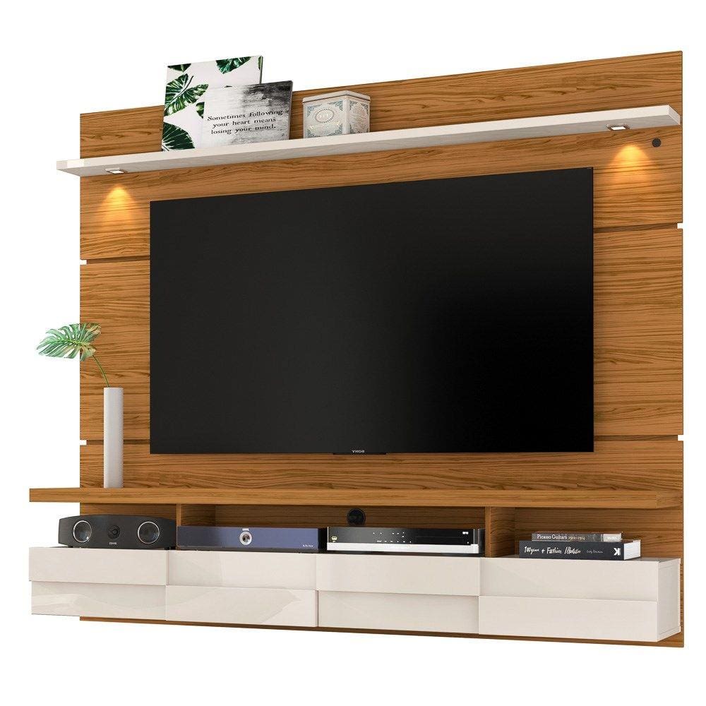 Painel Bancada Suspensa Para TV Até 60 Pol. Lana 1.8 Naturale/Off White - Madetec