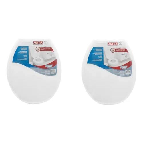 Kit 2 Assentos Almofadados Tampa Vaso Oval Branco Astra Menor preço em Kit 2 Assentos Almofadados Tampa Vaso Oval Branco Astra