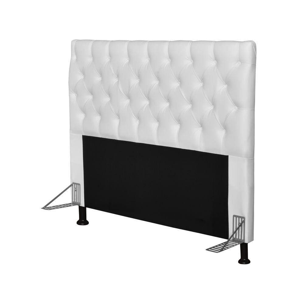 Cabeceira Cama Box Casal 195cm Cristal Corino Branco