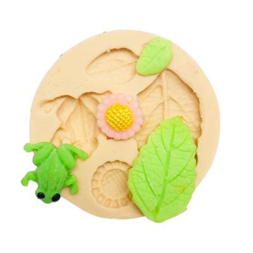 Molde De Silicone Folhas, Girassol, Sapo