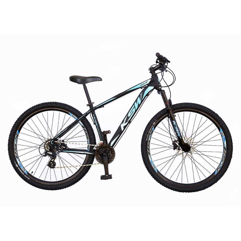 Bicicleta Aro 29 KSW XLT 2020 Altus 24v e Trava Preto com Azul 17