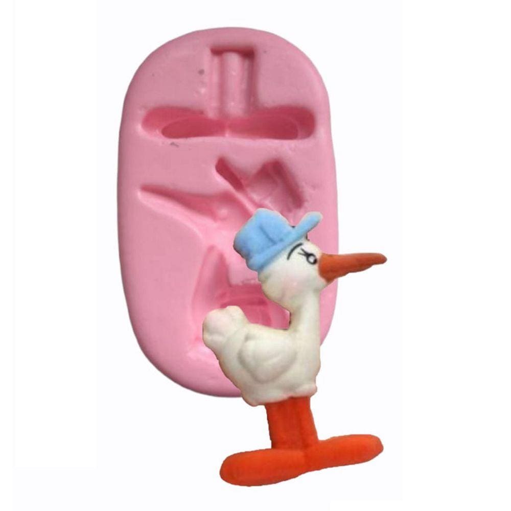 Molde De Silicone Cegonha, Chá De Bebe