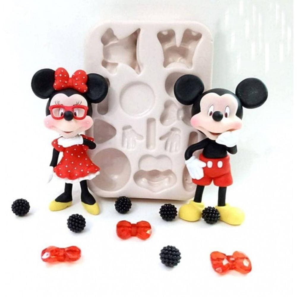 Molde De Silicone Mickey E Minnie Montar