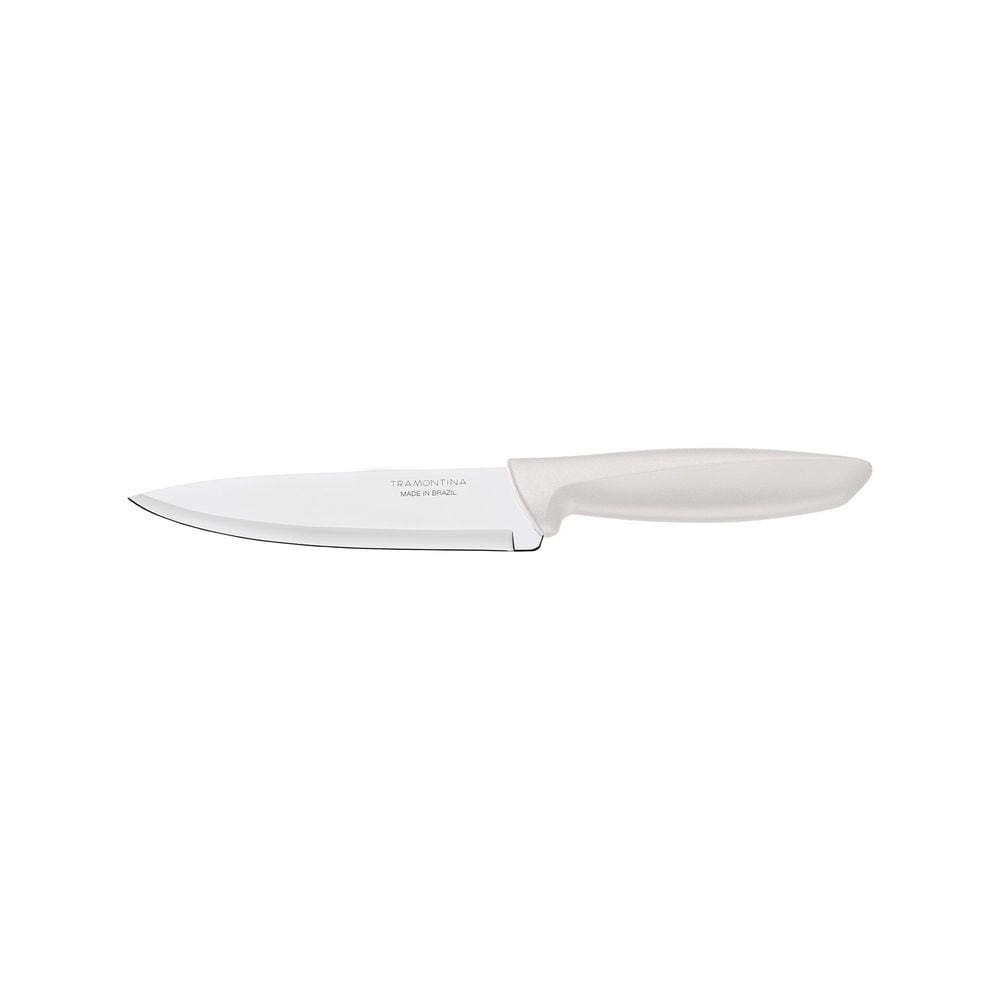 Faca Chef Tramontina Plenus com Lâmina em Aço Inox e Cabo de Polipropileno Off White 6" Tramontina