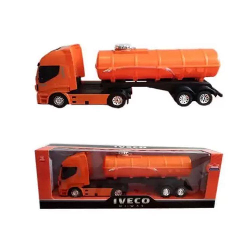 Caminhao bau iveco hi way usual brinquedos usual plastic