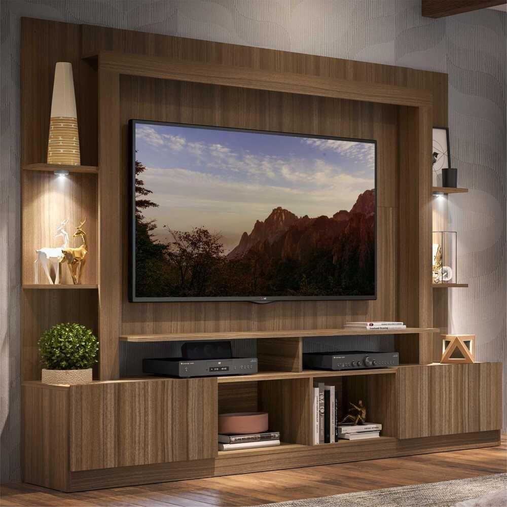 Rack Estante TV 65” com Leds Berlim Multimóveis Madeirado