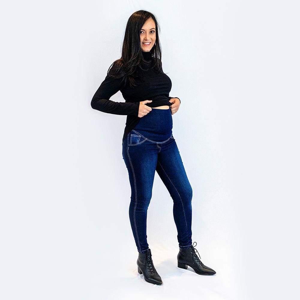 Calça Jeans Skinny Carla Gestante -  Azul Escuro