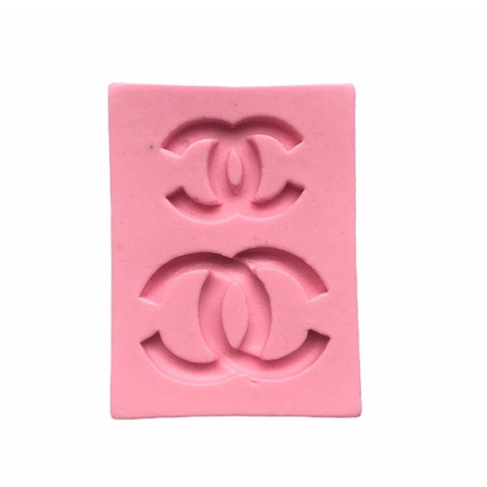 Molde De Silicone Logo Chanel. Marca Famosa, Resina, Confeitaria, Biscuit Molds Planet