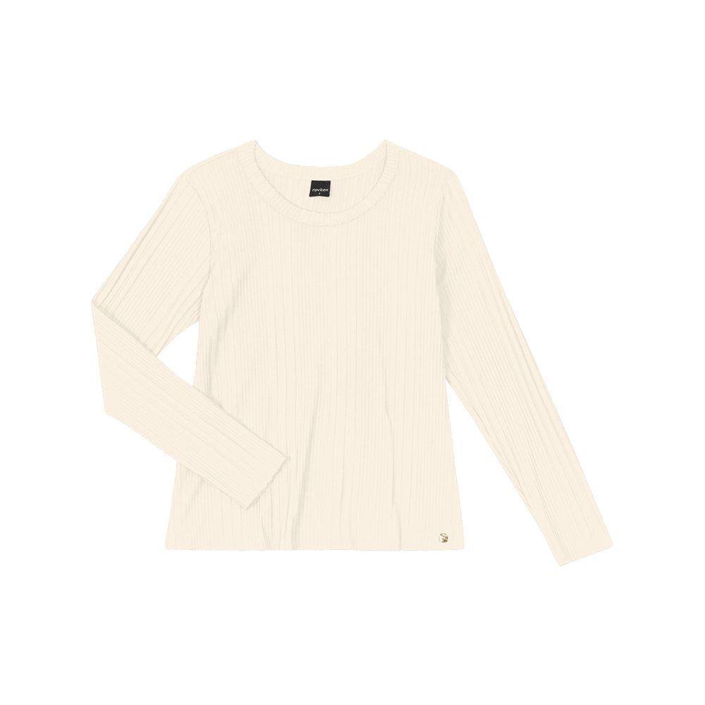 blusa feminina manga longa canelada