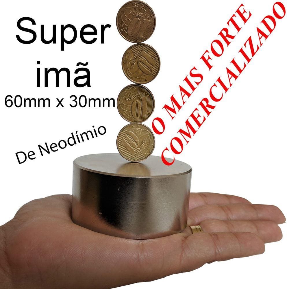 Ima De Neodimio 60mm X 30mm O Maior Imã Super Forte