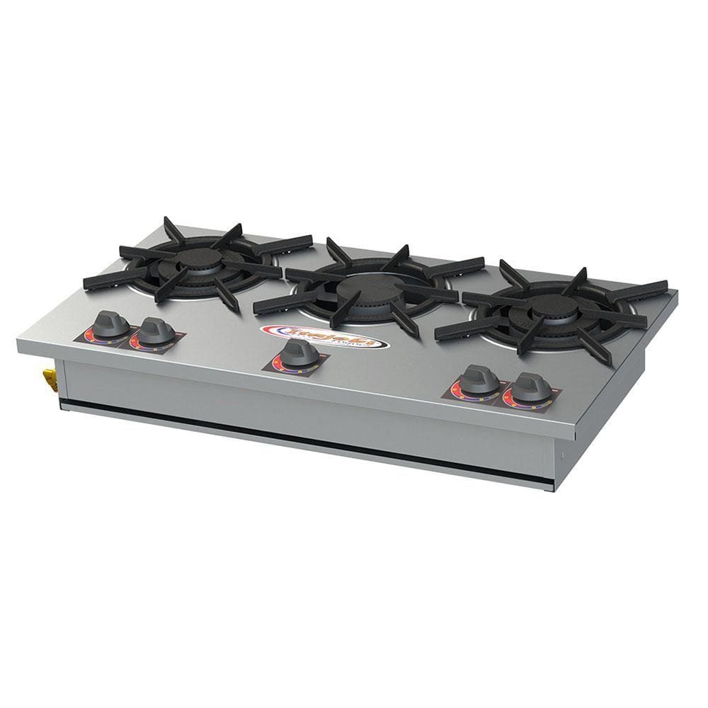 Fogão 3 Bocas de Embutir Baixa Pressão 20x20 1QS/2QD Inox SL13013-I Itajobi
