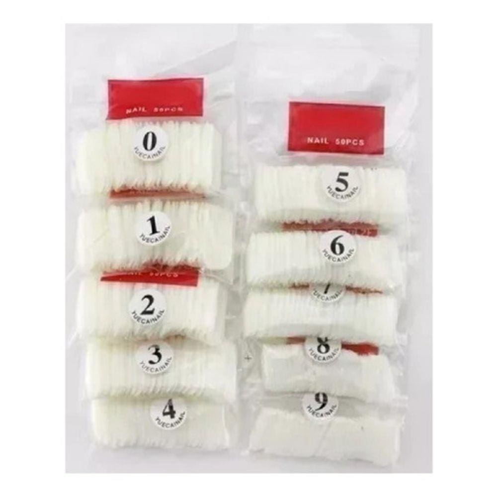 Kit 500 Unhas Tips Postiças Inteiras Natural
