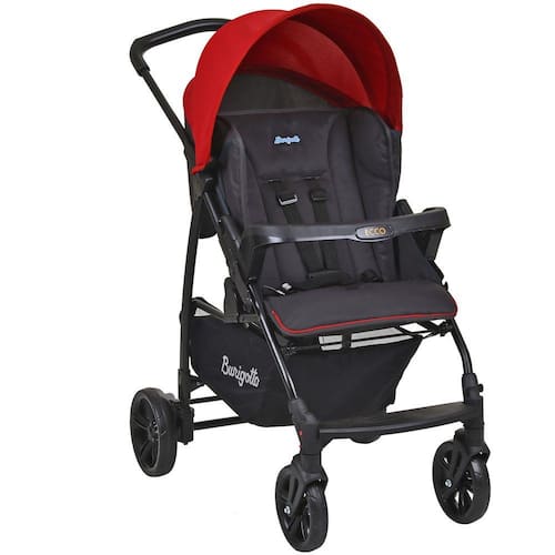 imagem-Carrinho de Bebê Passeio Reclinavel Nascimento Até 15 Kg Ecco Burigotto - Cor: Vermelho