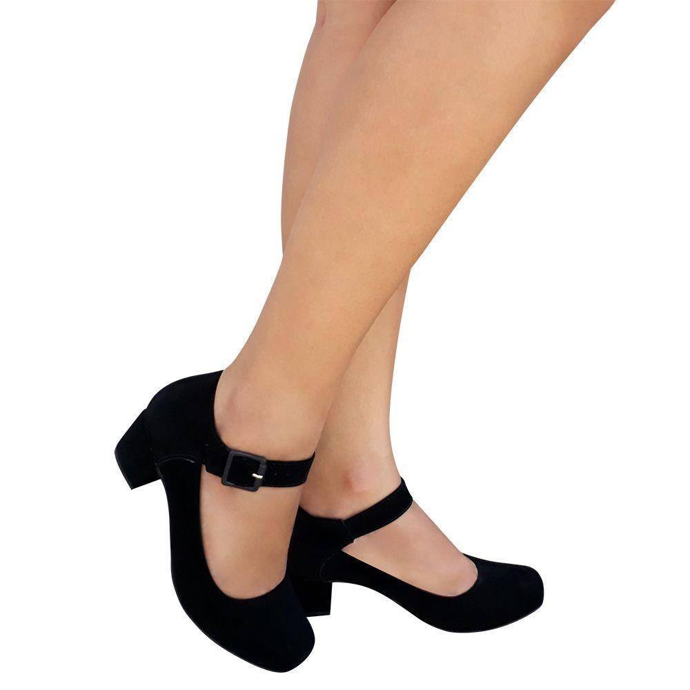 Sapato Scarpin Vizzano Camurça Salto Medio 1185-102 - COMPRE na MilShoes |  Calçados Online