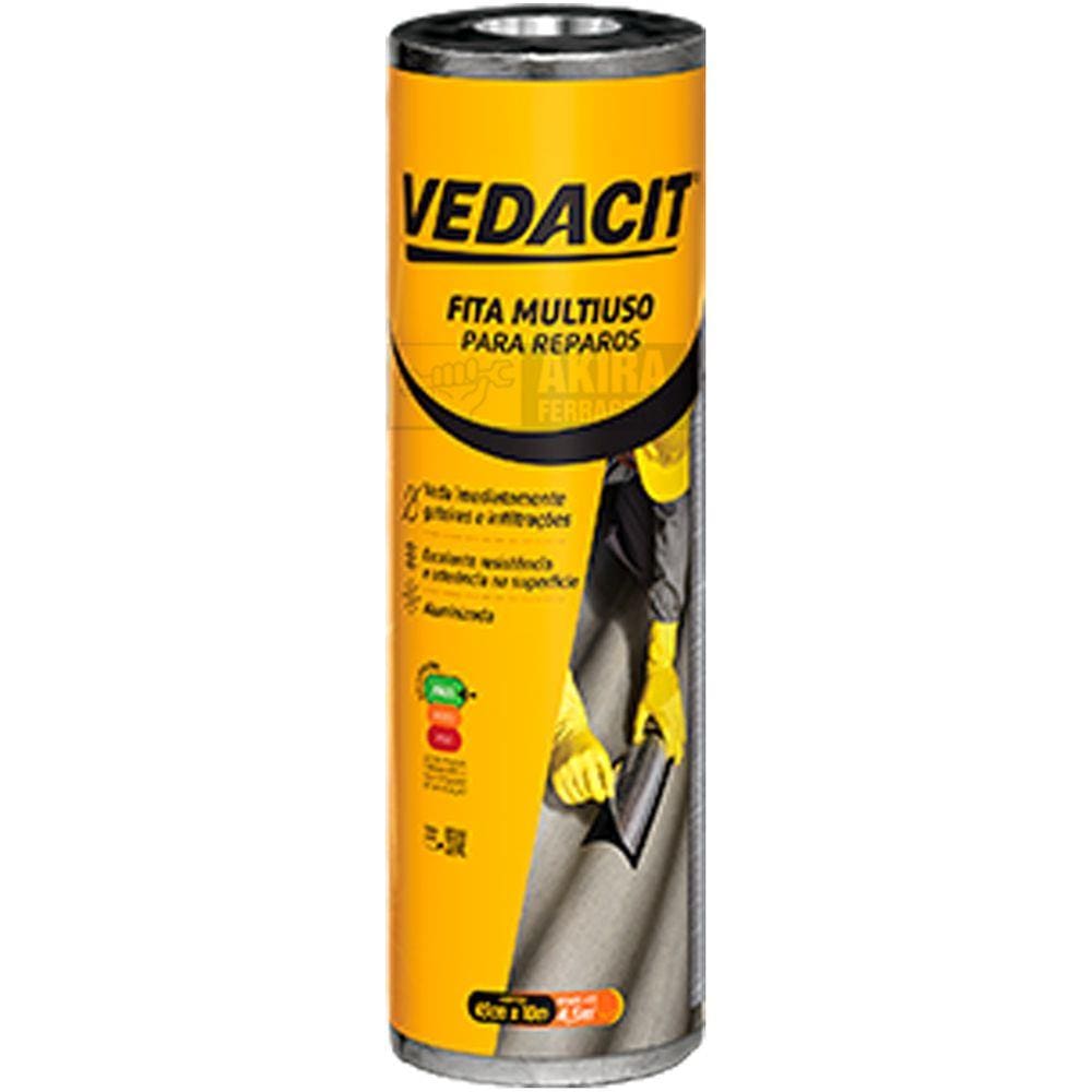Manta Fita Asfaltica Auto Adesivo Multiuso Aluminio Vedacit 45cm 10m