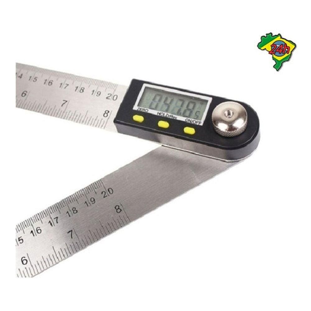 Goniômetro Ferramenta Medição De Ângulos Digital Inox 200mm