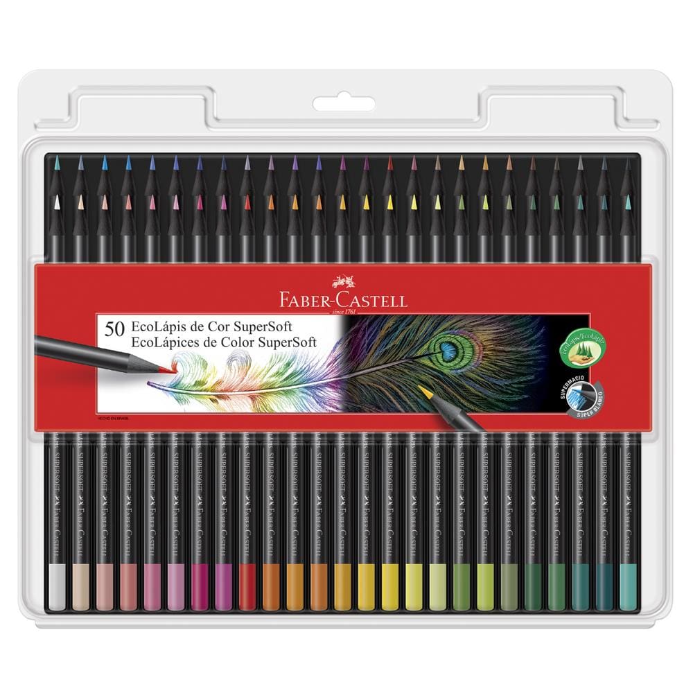 Lapis De Cor FABER CASTELL 50 Cores Super Soft Ecolapis