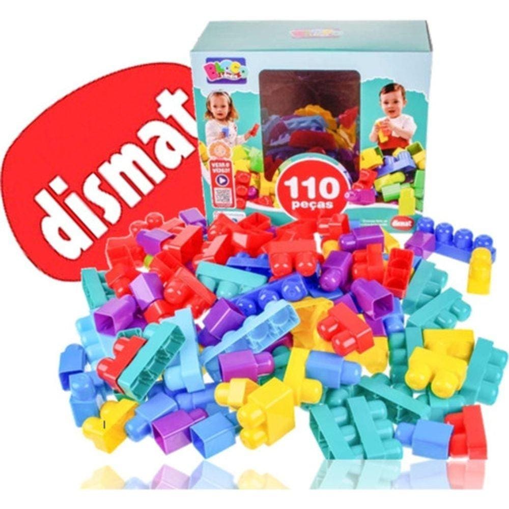Blocos De Montar E Encaixar Blocolandia 110pçs Familia Diver