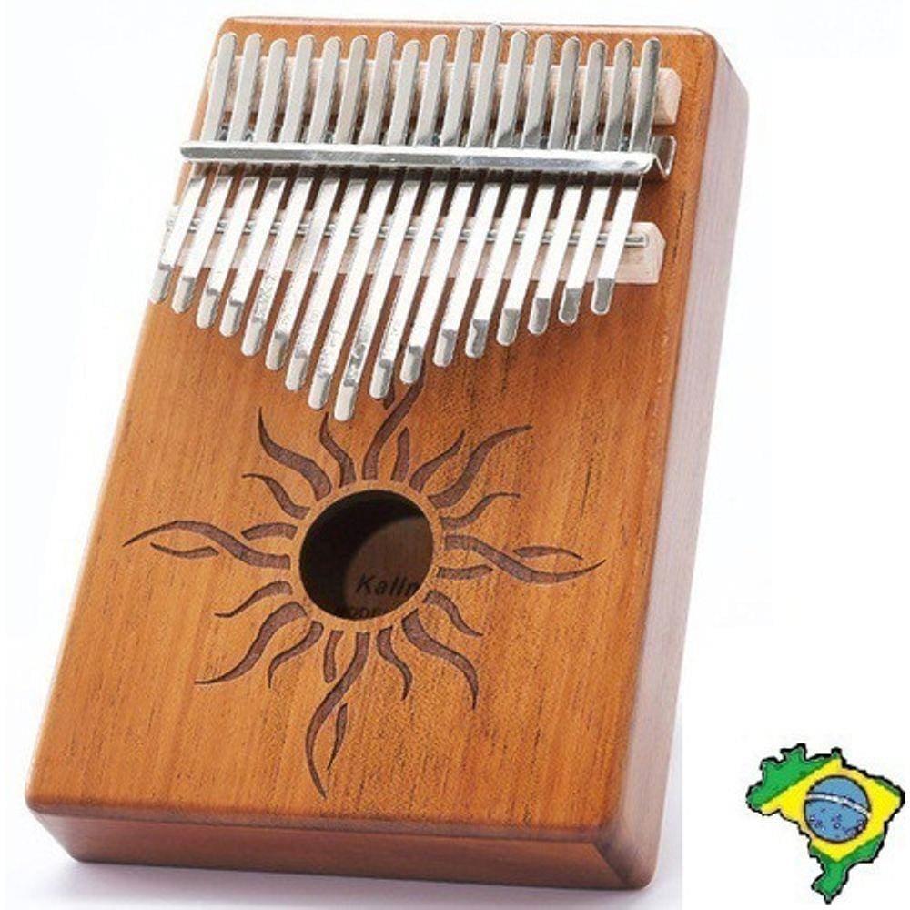 Kalimba Instrumento Musical Piano 17 Chaves Madeira Maciça