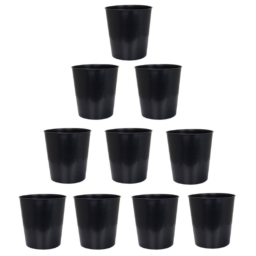 Kit 10 Lixeiras Multiuso Pretas Plástica 10 Litros Arqplast