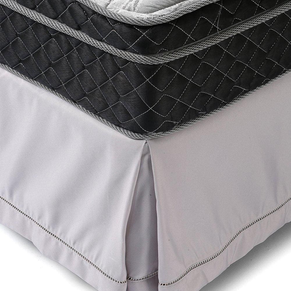 Saia Colchão Box Ponto Palito Casal Cinza Escuro - Kacyumara