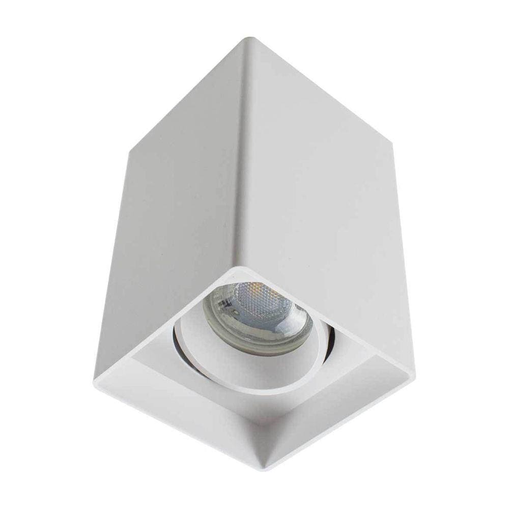 Spot Sobrepor Branco Quadrado P/ Lâmpada Dicroica Gu10 Mr16 St2099
