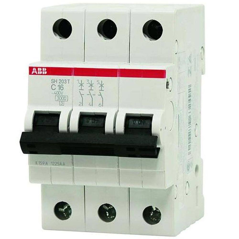 Disjuntor Tripolar Abb Sh203 T 20A Curva C Norma Din