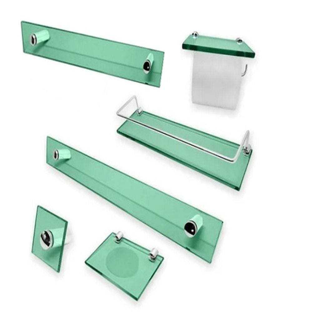 1 Kit Para Banheiro Premium Verde 2 - 6 Peças