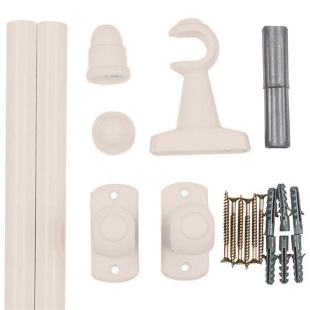 Kit Varão Para Cortina 1,50 Metros Pronto Para Instalar Bege