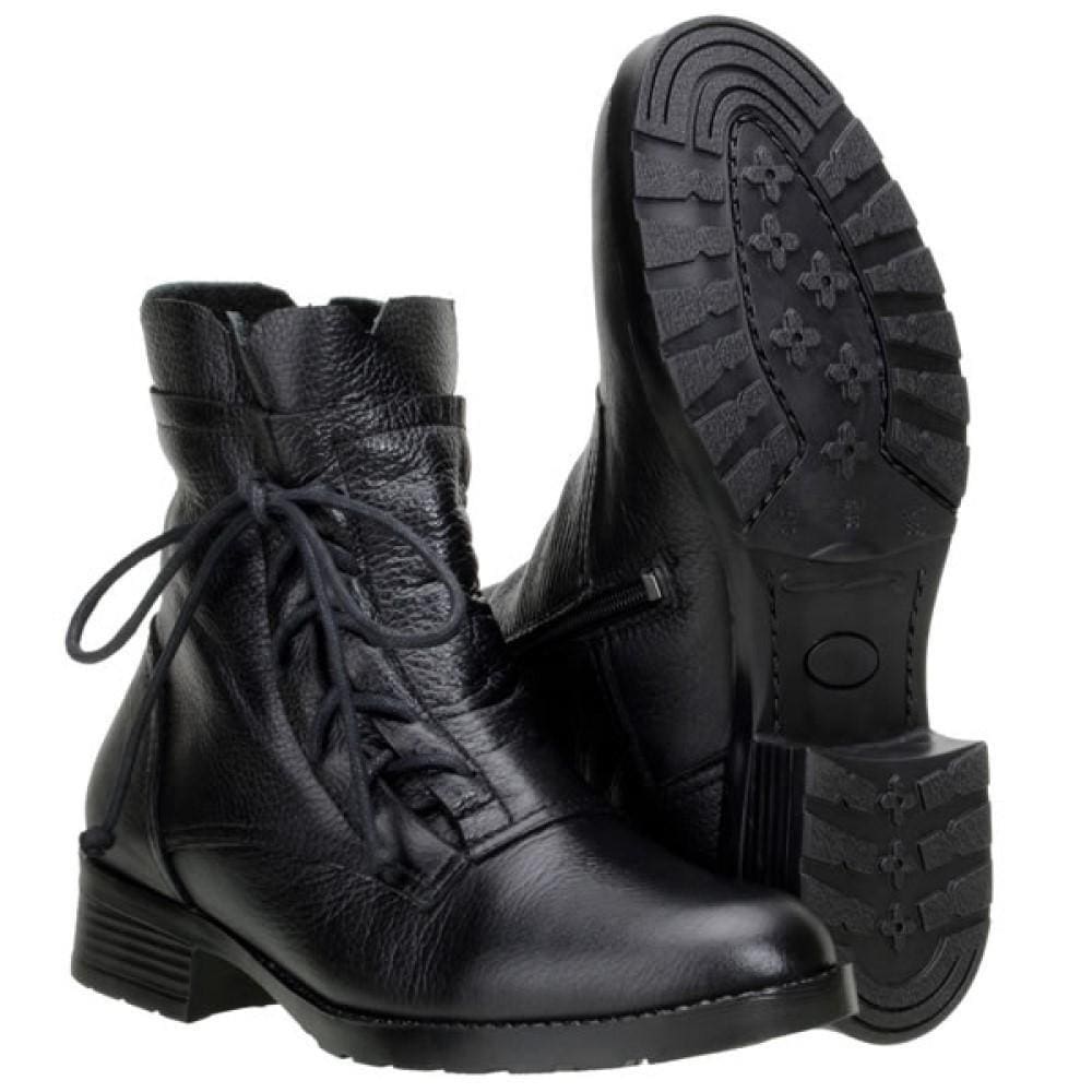 Bota coturno vizzano casual feminina cano curto 2024 camurça preto