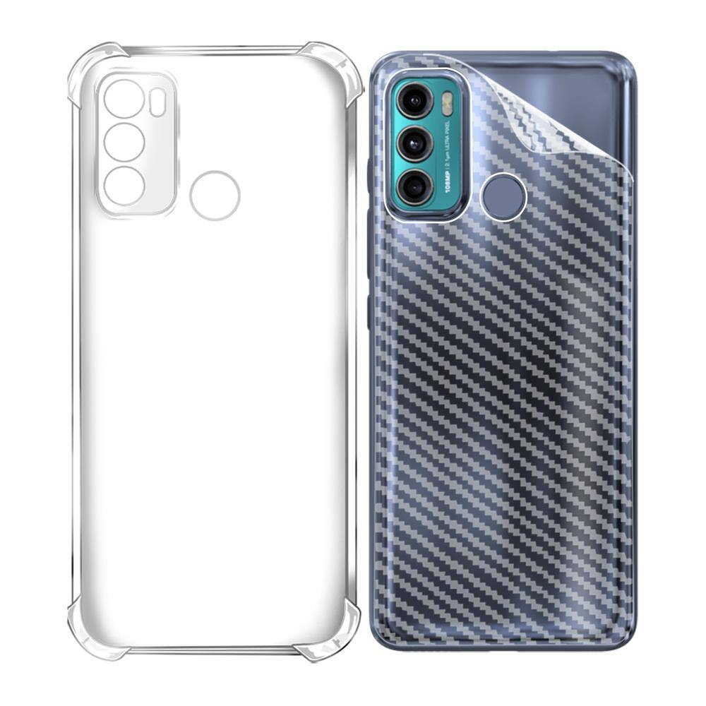 Capa Anti Impacto + Película De Carbono NOVO Moto G60 XT2135-1 6.8 | Extra