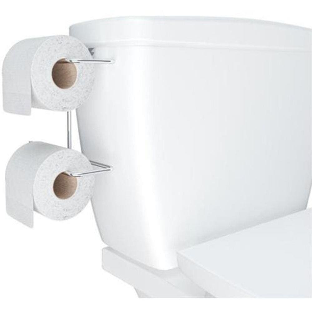 Suporte Duplo Porta Papel Higiênico Acoplar Caixa Descarga