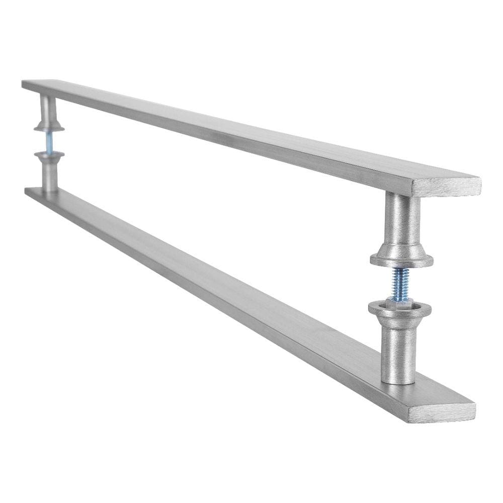 Puxador Barra Chata Inox Escovado Para Porta Madeira 120 cm