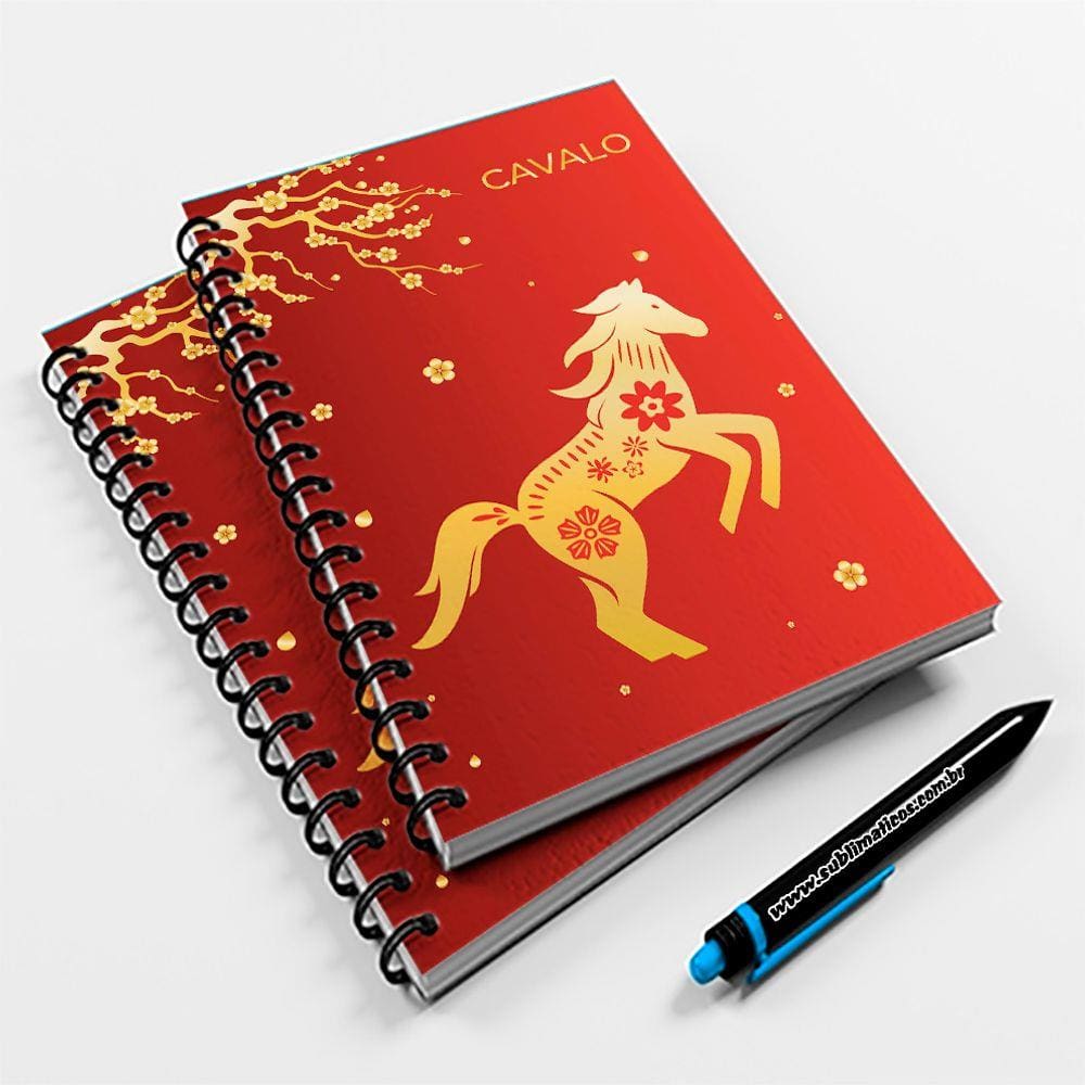 Caderno Universitário 96fls Horóscopo Chinês Cavalo