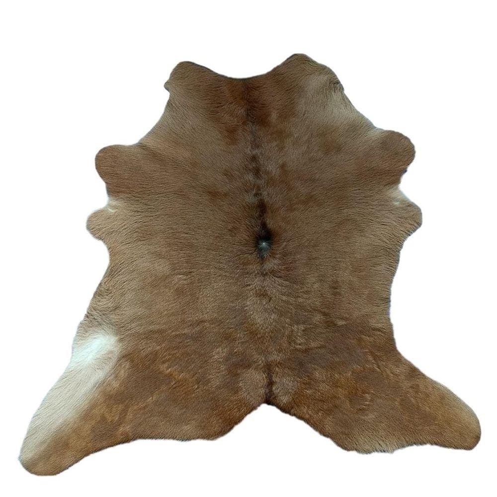 Tapete Couro De Bezerro Nonato Terneiro Bege 90CmX90Cm