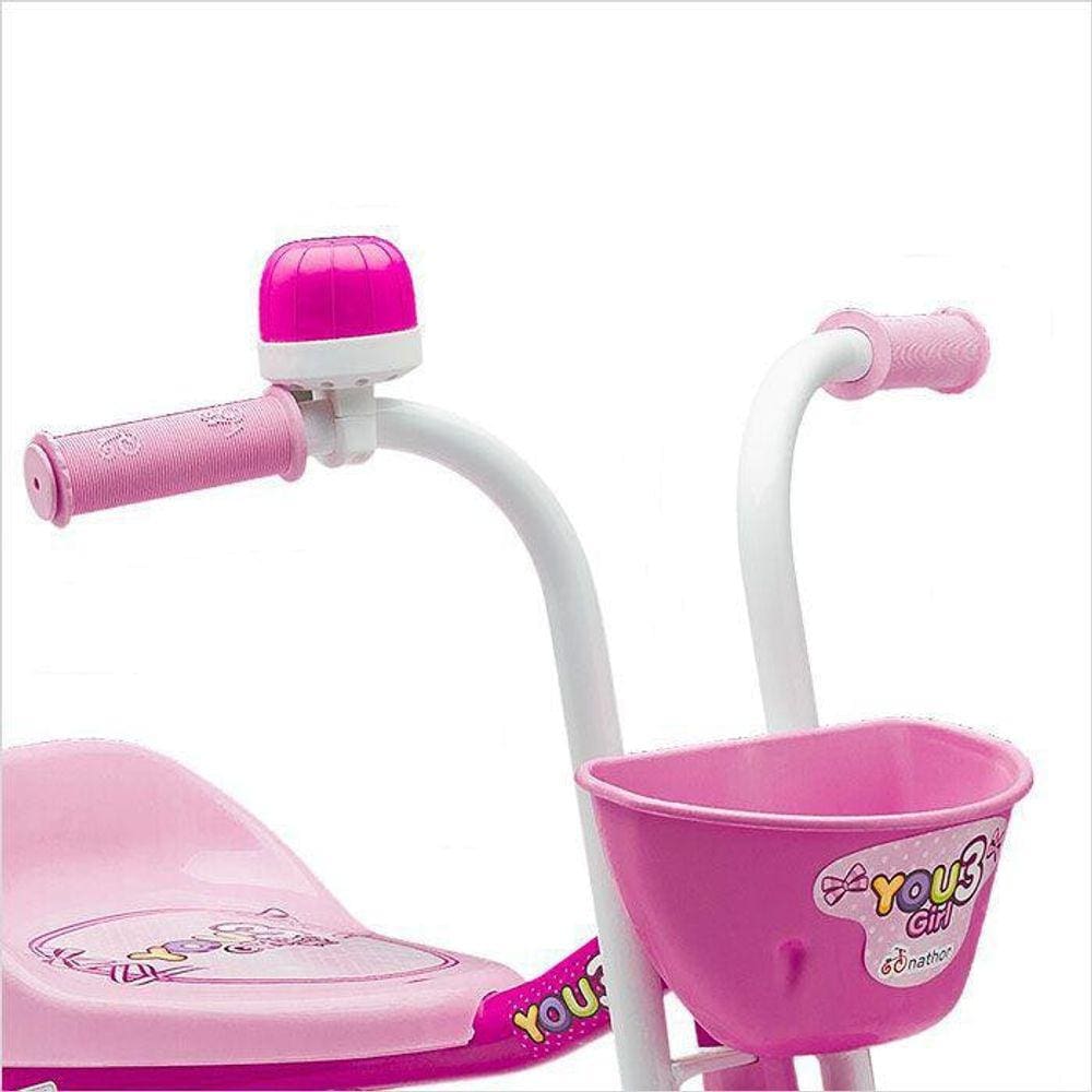 Triciclo Motoca Infantil Charm Nathor Rosa Azul Para Menina