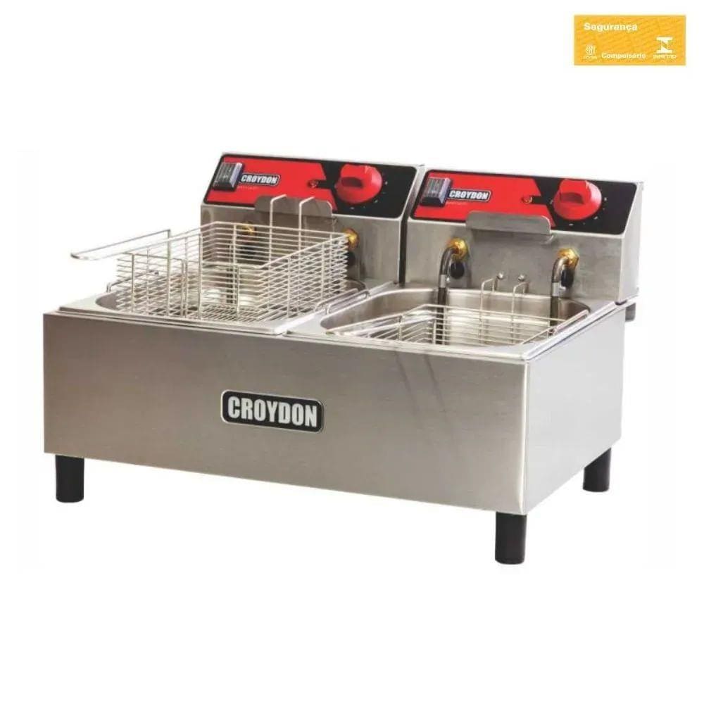 Fritadeira Eletrica Mesa Fc2b 2 Cubas 4,5 Litros 2X2900w 220V - Croydon