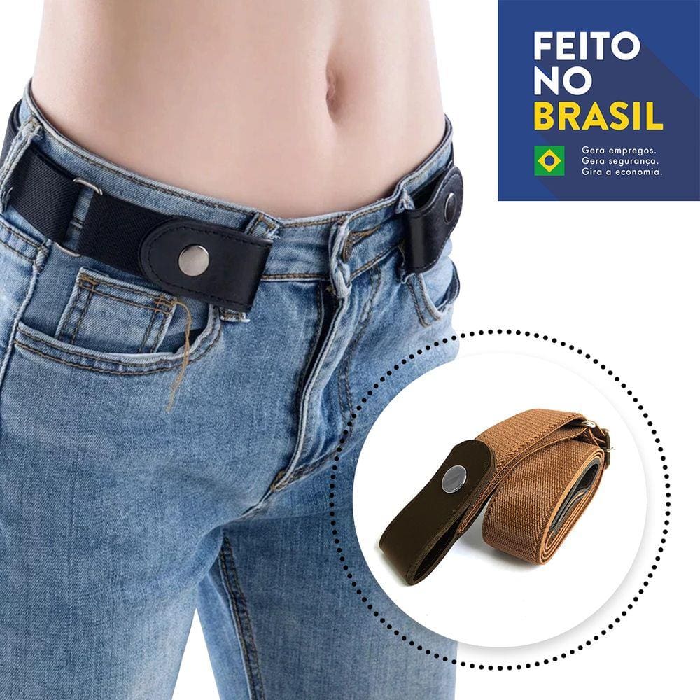 Cinto Sem Fivela Unissex Conforto e Praticidade Marron