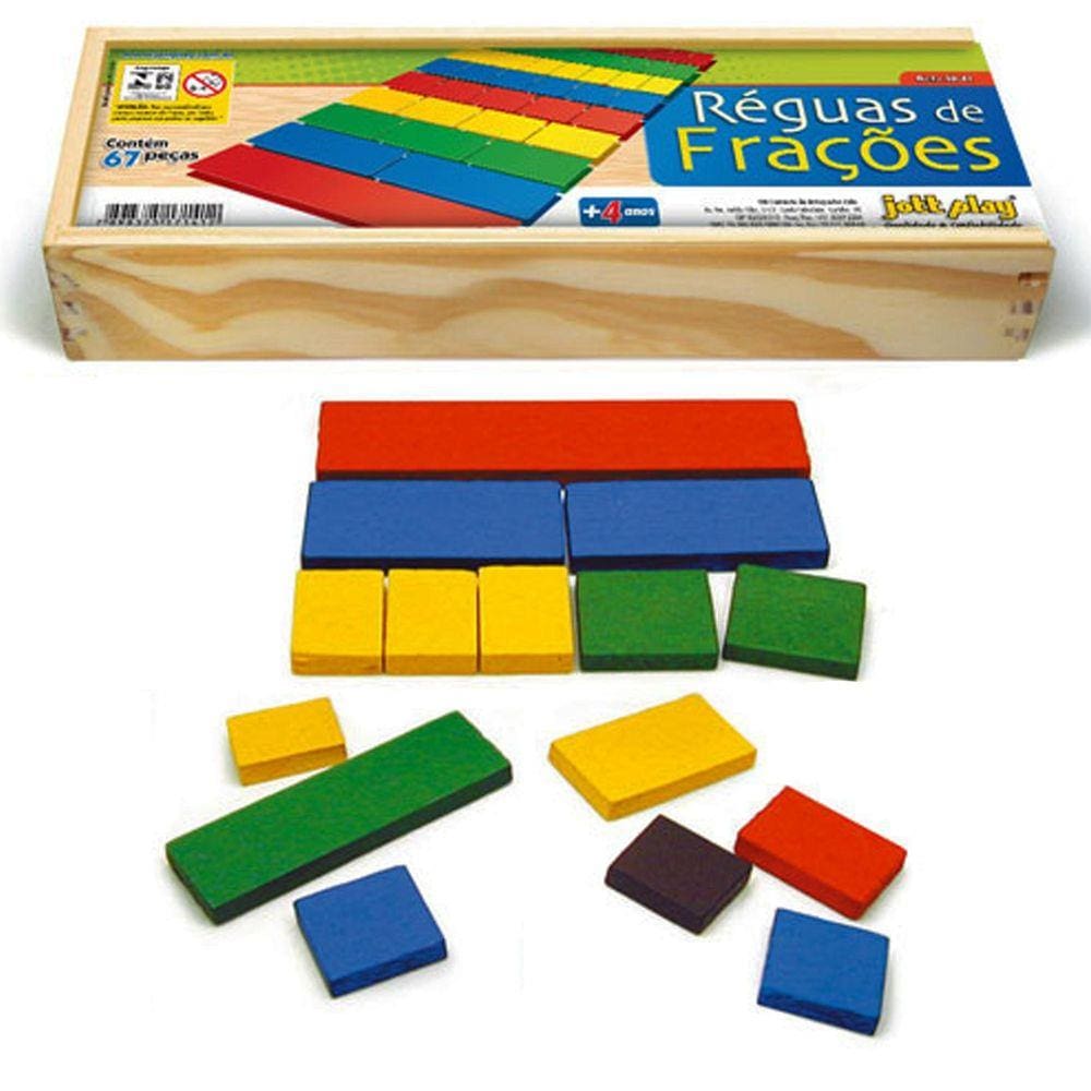 Régua De Frações 67 Peças Em Madeira Colorido
