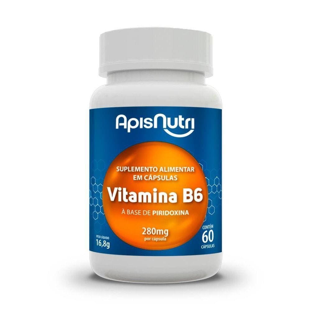 Vitamina B6 Piridoxina 280mg 60 Cápsulas Apisnutri