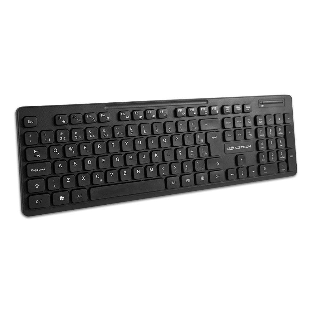 Kit Teclado E Mouse Sem Fio C3Tech K-W20 Preto Pt/Br Abnt2