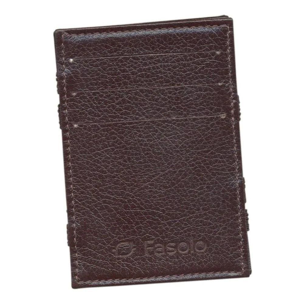 Carteira Mágica Porta Cartão Couro Fasolo U021 Marrom