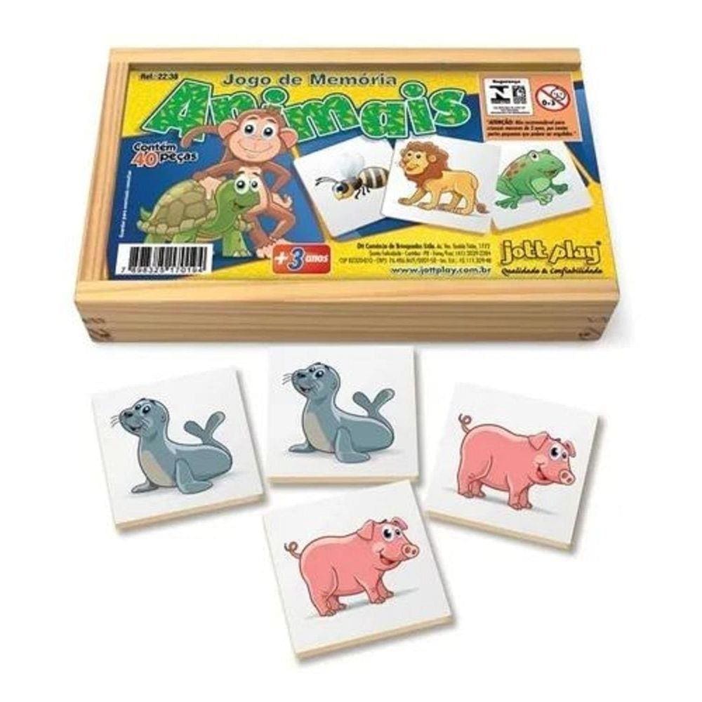 Jogo De Memória Animais  Brinquedo Educativo Pedagógico